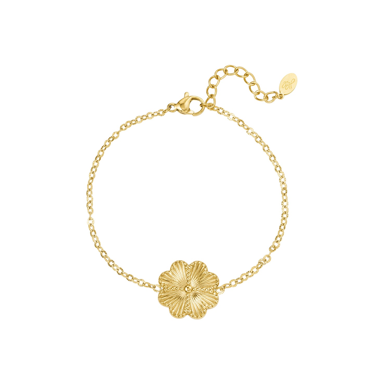 Armband Bloem (Goud kleurig) Sale.